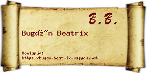 Bugán Beatrix névjegykártya