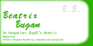 beatrix bugan business card